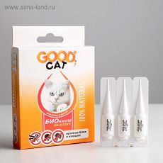 2855878 БИОкапли GOOD CAT для котят и кошек от блох и клещей, 3 х 1мл