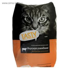 2879592 Сухой корм Tasty для взрослых кошек, говядина, 10 кг