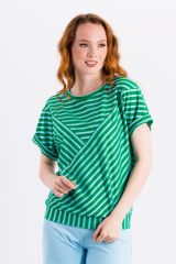 440159 Braslava Футболка зелёный голубой полоска