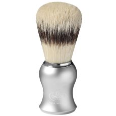 Помазок для бритья Omega 81229 Pure bristle shaving brush. Натуральная щетина, имитация барсука. (ручка Серое серебро) (Италия)