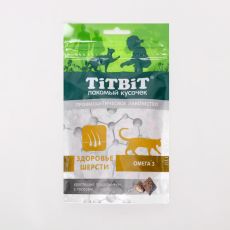 6709896 Хрустящие подушечки TitBit для кошек, для здоровья шерсти, с лососем, 60 г