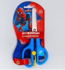 Ножницы детские 13 см, безопасные, пластиковые ручки с фиксатором, Человек-Паук, МИКС 5139638