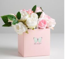 Коробка для цветов с PVC-крышкой Beautiful, 12 × 12 × 12 см 3639702