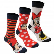Disney 3 Pack Crew Socks Ladies