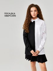 20210260126 Блузка детская для девочек Inyz черно-белый ACOOLA Kids