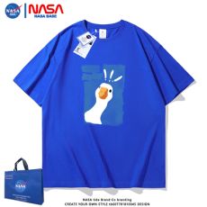 Летняя плотная хлопковая футболка с короткими рукавами NASA