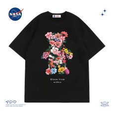 Хлопковая футболка с цветочным медведем, 3 цвета