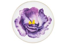 Тарелка десертная, 19 см, фарфор F, белая, с золотистым кантом, Ирис, Flowers, 59126