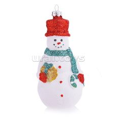 Новогоднее подвесное украшение Снеговик с подарком из пластика (полистирол) Феникс-Презент