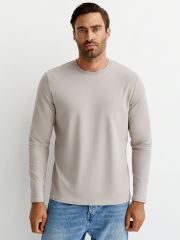OmT_U 1631 Лонгслив мужской прямого кроя, CO+EL Omsa Лонгслив Beige Scuro (Бежевый)
