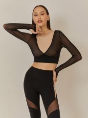 304921 Infinity Lingerie Джемпер черный с бежевым