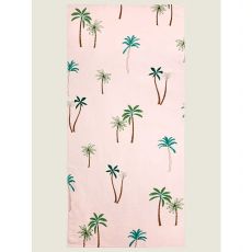 Pink Palm Trees Printed Beach Towel