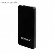 5073720 Внешний аккумулятор SONNEN V3801, 4000 мАч, 1хUSB, 1 А, Li-Pol, черный