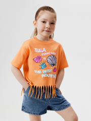 20220510182 Футболка детская для девочек Legrena оранжевый ACOOLA Kids