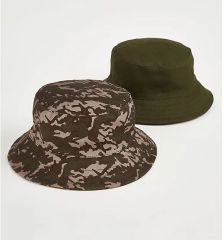 Khaki Camouflage Print Bucket Hats 2 Pack