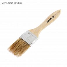ЦЕНА ЗА 100 ШТ! 1818230 Кисть плоская TUNDRA, смешанная щетина, деревянная ручка, 1,5", 38 мм