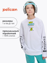 BFJ3369 Джемпер для мальчиков Белый(2) Pelican