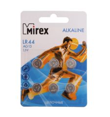Батарейка алкалиновая Mirex, LR44, AG13, 1.5В, блистер, 6 шт 7894740