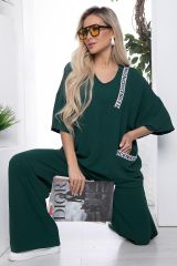 К10185 Костюм (Блуза+Брюки) LADY TAIGA Зеленый