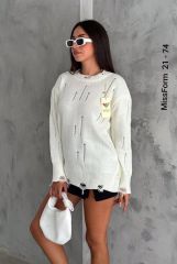 СЕЗОН ГОРЯЧЕЙ РАСПРОДАЖИ ❣️SALE❣️ Стильные свитерки свободного кроя  с  рванкой