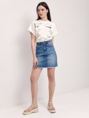 CON-426 Conte elegant Юбка washed blue