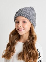 20236400203 Шапка детская для девочек Laurel серый меланж ACOOLA Kids