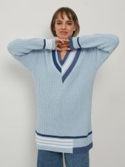 Туника женская 7222-40097 жемчужно-голубой/св.деним/белый/деним BE YOU