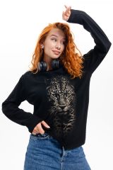 461569 Натали Лонгслив черный+леопард