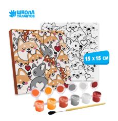 Картина по номерам «Корги» 15х15 см 7370539
