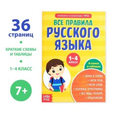 Сборник шпаргалок «Все правила по русскому языку для начальной школы», 36 стр 4320878