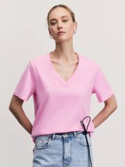W_V-NECK3-90 футболка женская розовый ZARINA