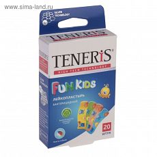 2712810 Лейкопластырь бактерицидный Teneris "Fun Kids" с ионами серебра на полимерной основе. 20 шт