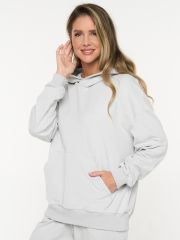 Толстовка (Худи) женская 7222-30056/1 ДФ106/К106 пепел/пепел BE YOU