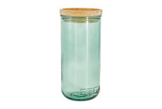 Банка для сыпучих продуктов, 820 мл, стекло/дерево, зеленая, Jars, 63298