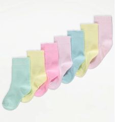 Assorted Pastel Ankle Socks 7 Pack