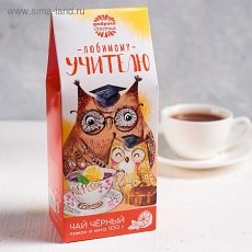 3826803 Чай чёрный «Любимому учителю», с лимоном и мятой, 100 г