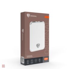 Аккумулятор мобильный, 6000 мАч, 2xUSB, 2А, покрытие Soft-touch, белый