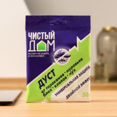 ЦЕНА ЗА 6 ШТ! 1087427 Дуст инсектицидный от тараканов, блох, клопов, муравьев Чистый дом 50 г