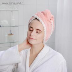 5168602 Чалма для сауны/душа с пуговкой, микрофибра, цвет МИКС