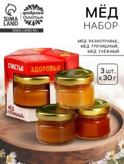 Мёд «Вкусного и сладкого чаепития», набор 3 шт. х 30 г