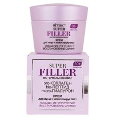 035072  SUPER FILLER на термальной воде. Крем для лица и кожи вокруг глаз «Повышение упругости и восстановление сияния» 30+, день/ночь 45 мл