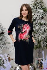 334342 Натали Туника красная клетка