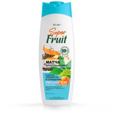 031666 Витэкс Super FRUIT. Шампунь МАТЧА + фруктовый микс СВЕЖЕСТЬ И ОЧИЩЕНИЕ для нормальных и склонных к жирности волос БЕЗ СИЛИКОНОВ, 500 мл