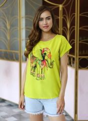 SF-752111-3 Женская футболка Sassofono Оливковый
