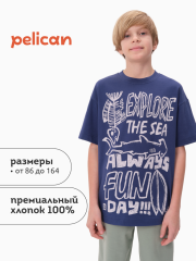 BFT3371/4U Футболка для мальчиков Темно-синий(54) Pelican