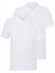 School White Slim Fit Polo Shirts 2 Pack