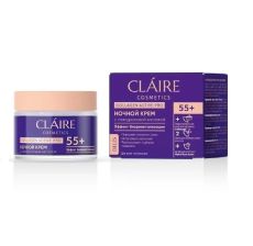 033782 CLAIRE Collagen Active Pro. Крем НОЧНОЙ с гиалуроновой кислотой 55+, 50 мл