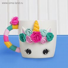 4565723 Набор для творчества. Кружка для декора полимерной глиной «Волшебный единорог» 350 мл