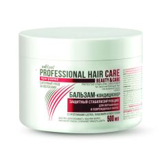 027442 Belita HAIR CARE Professional. Бальзам-кондиционер защитный стабилизирующий для окрашенных и поврежденных волос с протеинами шёлка, кашемира и ментолом, 500 мл