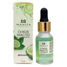 Manita Professional Масло сухое для ногтей и кутикулы укрепляющее с шиммером, бергамот, 15 мл